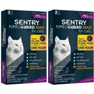  SENTRY FiproGuard Max Cat Flea & Tick Squeeze On 6 month 