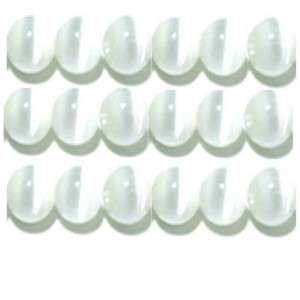 Strands) Cat 8mm White Grade A Cats eye beads  