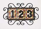 BLACK Mexican Tiles House Numbers High Relief Frame items in Mexican 
