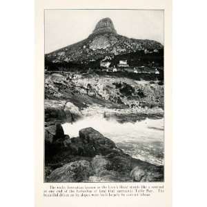 : 1924 Print Lions Head Rock Formation Table Bay Landscape Cape Town 