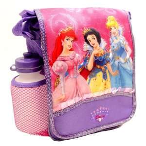  Disney Princess Messenger Style Lunch Bag W/bottle Plus 
