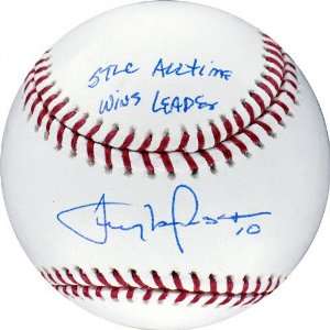  Tony LaRussa Autographed Baseball with STL All Tome Wins 