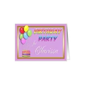  Clarissa Birthday Party Invitation Card Toys & Games