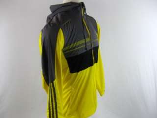   Colis Large L Hooded Running Jacket Track Top Gray Yellow M10 Marathon