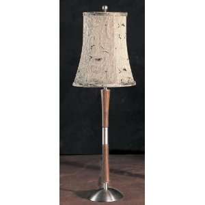  32.5 Walnut Candlestick Table Lamp Lamp W/chrome Base 