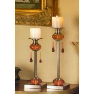  Metal Candle Holder Two Piece Set: Home & Kitchen