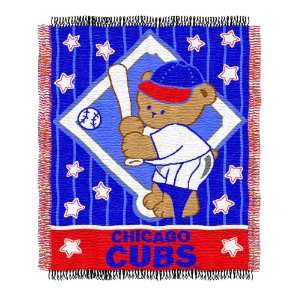  MLB Chicago Cubs 36 Inch by 46 Inch Woven Jacquard Baby 