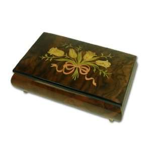  Beautiful Music Box With One Of A Kind Tulip Bouquet Inlay 