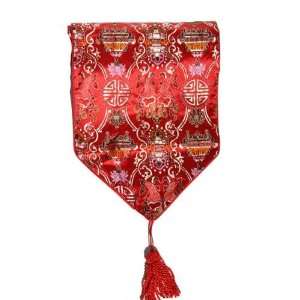  Red Blessing Fishes Chinese Table Runners   12.5 x 128 