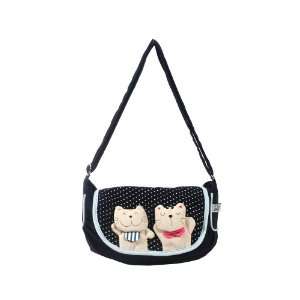   Cat] 100% Cotton Canvas Shoulder Bag / Swingpack / Travel Bag: Baby