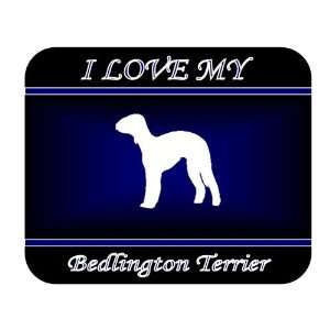  I Love My Bedlington Terrier Dog Mouse Pad   Blue Design 