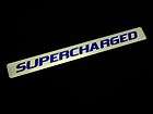 SUPERCHARGED SUPER CHARGED ENGINE FENDER HOOD EMBLEMS BADGE BLUE 