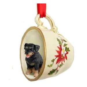  Rottweiler Dog in Tea Cup Christmas Holiday Ornament: Home 