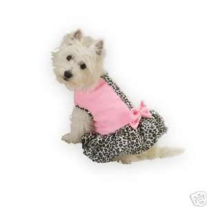   & Zoey Sugar & Spice Pink/ Leopard Dog Dress SMALL: Kitchen & Dining