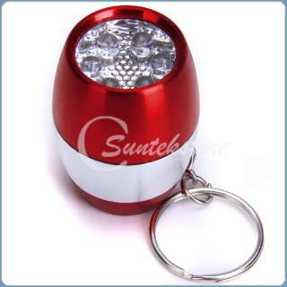 Pocket Mini 6 LED Light Torch Key Keychain Flashlight Lamp w/ 2 CR2032 