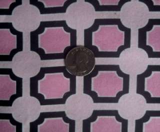 Mod Pink Black Girl Shapes Baby Flannel Cotton Sewing Craft Supply 
