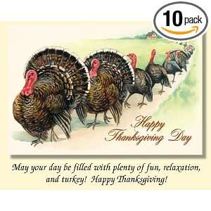  Old World Christmas Turkeys on Parade Thanksgiving Cards Pack of 10 