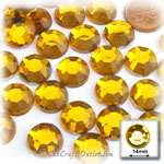 golden yellow amber or topa z rhinestones round 14mm
