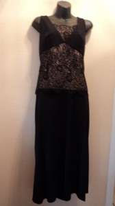 Elegant Designer Black Evening 2 piece lace skirt top14  