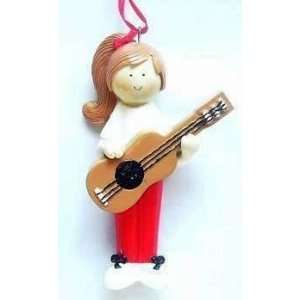  Female Guitar Player Christmas Ornament or Decor 