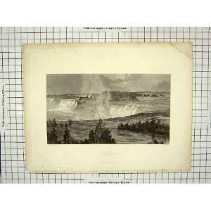    C1850 Fenn Hunt Engraving View Niagara Falls River