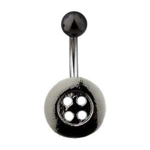  Hematite button belly ring Jewelry