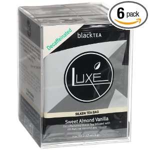 Luxe Tea Sweet Almond Vanilla, Decaffeinated, 15 Count Silken Tea Bags 