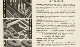 Synthane Bakelite Laminated Asbestos Rods Tube Sheet AD  