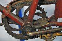   1936 M. Wards Hawthorne moto   balloon tire bicycle bike red white