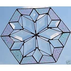  Clear Beveled Glass Snowflake Suncatcher 