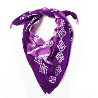 Hand Tie Dyed Cotton Purple Bandana   Fair Trade Winds Scarves, Wraps 