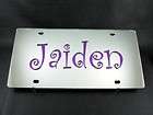 Personalized Curlz Font Inlaid Laser License Plate