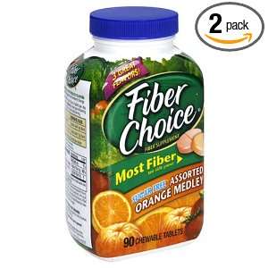Fiber Choice Fiber Supplement, Chewable, Sugar Free Assorted Orange 