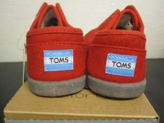 Tiny Toms Red Wool Cordones size T2 T11 BNIB  