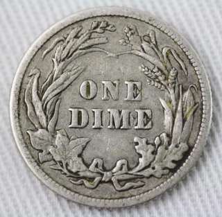 1906 BARBER SILVER DIME VERY FINE  