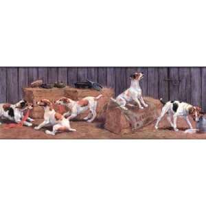  Dogs in Barn Wallpaper Border