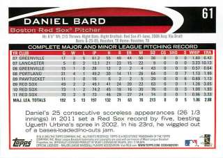 2012 Topps Target Red #61 Daniel Bard Red Sox  