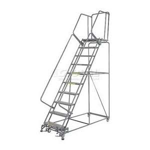   24W 10 Step Steel Rolling Ladder 21D Top Step: Home Improvement