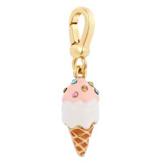 Christmas Gift Jewelry Ice cream Shape Charms 18k Gold Plated Metal 