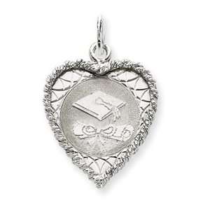   Gift Sterling Silver Graduation Cap & Diploma Disc Charm: Jewelry