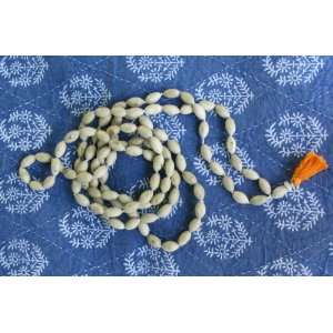   Tulsi Mala 108 Oval Wood Beads on Knotted Thread 