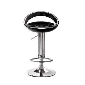  Zuo Tickle Adjustable Bar Stool in Black & Chrome