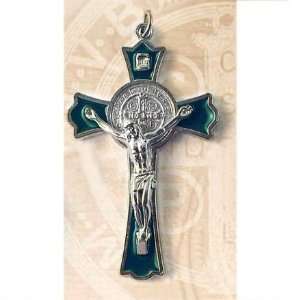   Saint Benedict Crucifix   3 Height   Byzantine Style Cross: Jewelry