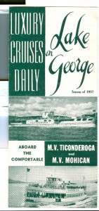   NY CRUISES on M.V. MOHICAN & TICONDEROGA Brochure with Schedule  