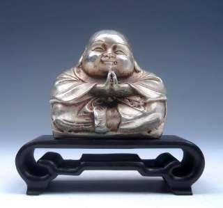 Ship From U.S* Vintage Tibetan Silver Copper Crafted Monk Boy Praying 