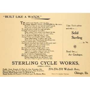   Works Chicago Watch Bicycle Bike   Original Print Ad