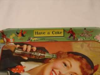 Original 1950s Coca Cola Serving Tray Thirst Knows No Season  