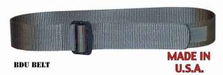 MILITARY Universal BDU Belt with Velcro MADE in U.S.A. Color Black 