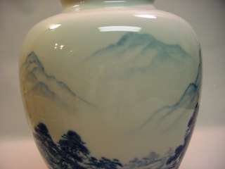 1892 FUKAGAWA Blue & White Japanese Baluster Vase Signed HIDEMIZU 