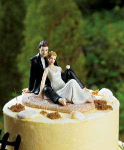 Couple Lounging Beach Figurine Wedding cake topper  